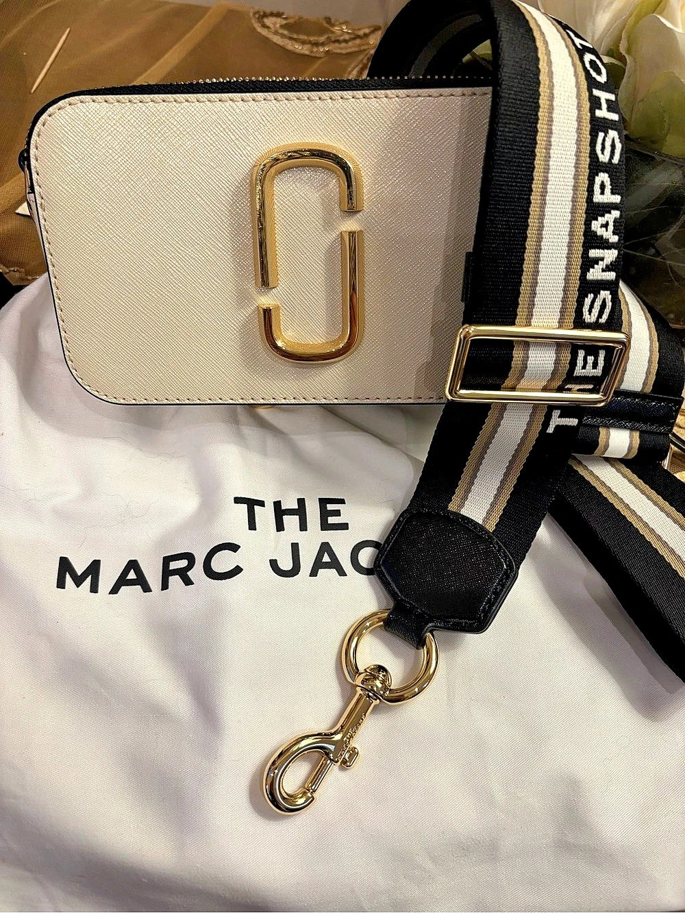 Marc Jacobs The Snapshot Small Camera Bag White & Black
